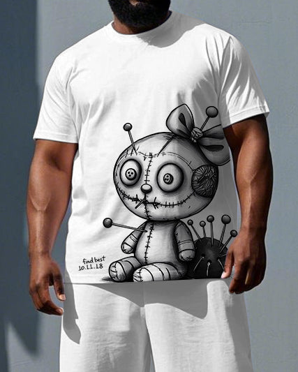 Big & Tall Graphic T-Shirt Shorts Set for big men view 2