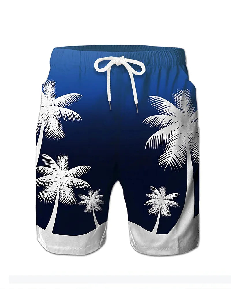 Big & Tall White Hawaiian Athletic Shorts for big men