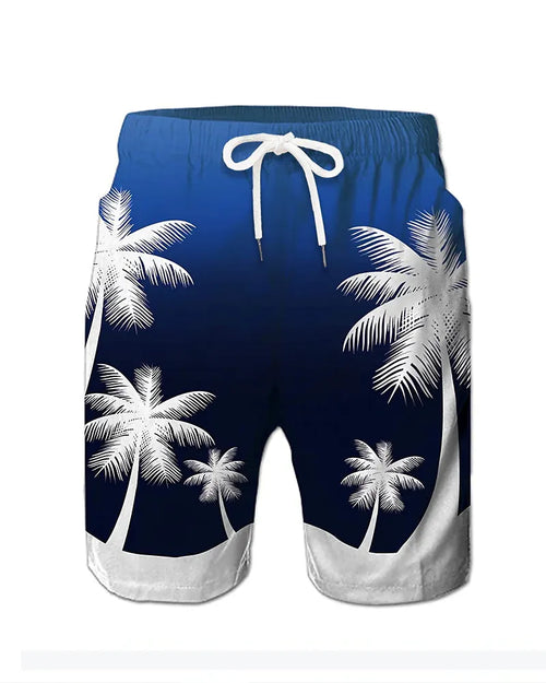 Big & Tall White Hawaiian Athletic Shorts for big men
