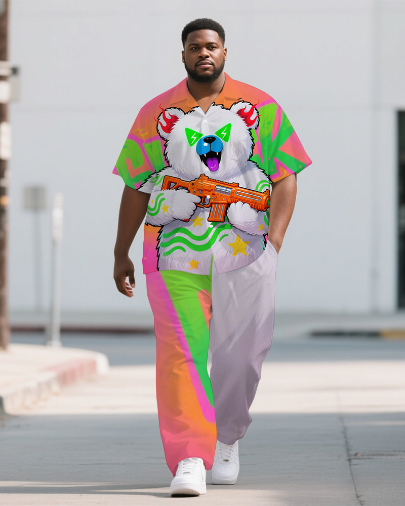 Big & Tall Streetwear T-Shirt Pants Set for big men view 1