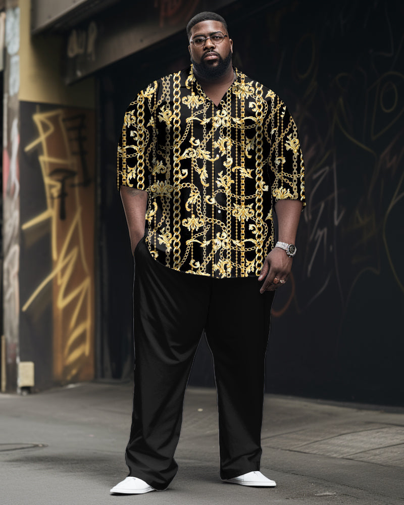 Big & Tall Graphic Shirt Pants Set for big men view 1