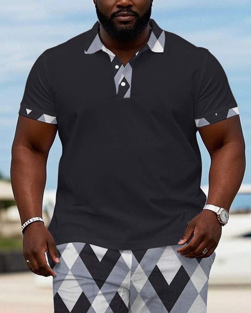 Big & Tall Blue Hawaiian Colorblock Jeans for big men view 2