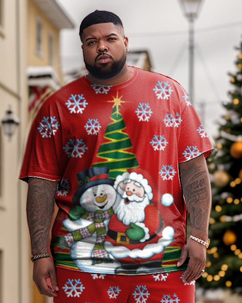 Big & Tall Graphic Streetwear T-Shirt Shorts Set for big men view 2