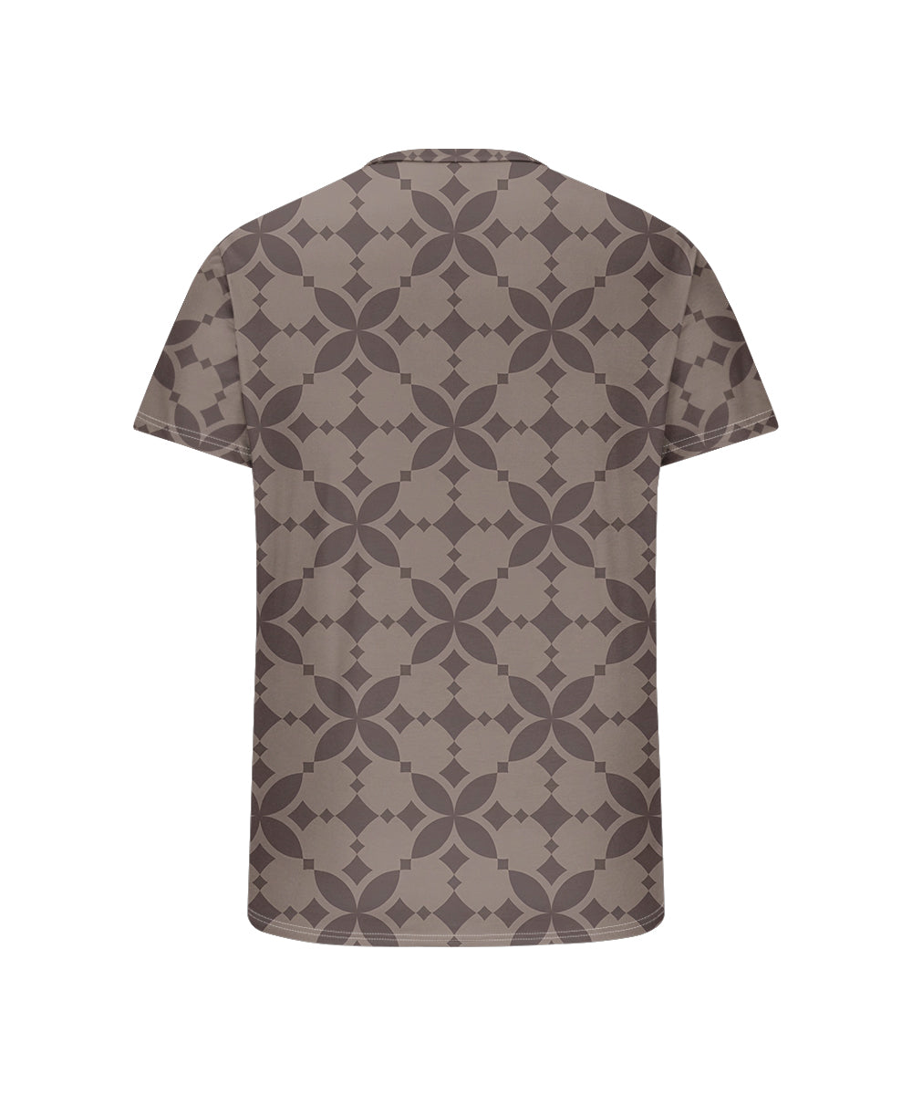 Big & Tall Brown Geometric Graphic T-Shirt for big men view 5