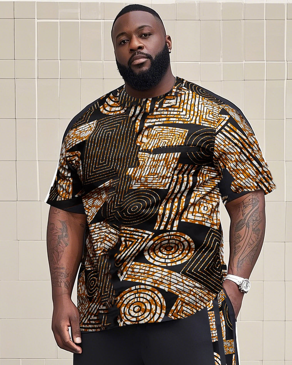 Big & Tall Graphic Two-piece Set for big men view 2