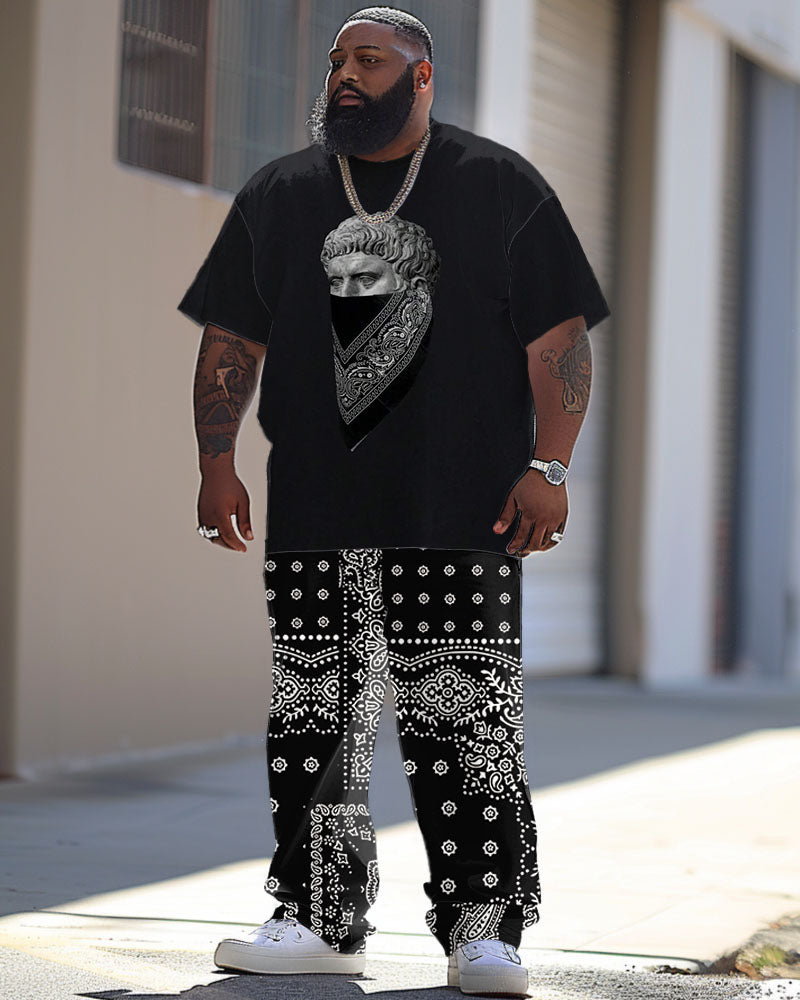 Big & Tall Graphic T-Shirt Pants Set for big men view 1