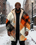 Big & Tall Orange Plaid Hoodie for big men view 2