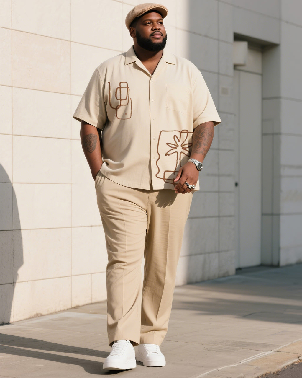 Big & Tall Vintage T-Shirt Pants Set for big men view 1