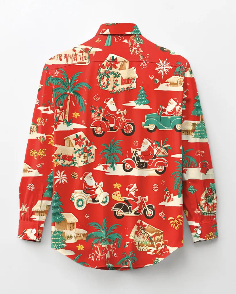 Big & Tall Hawaiian Tropical Long Sleeve Shirt for big men view 4
