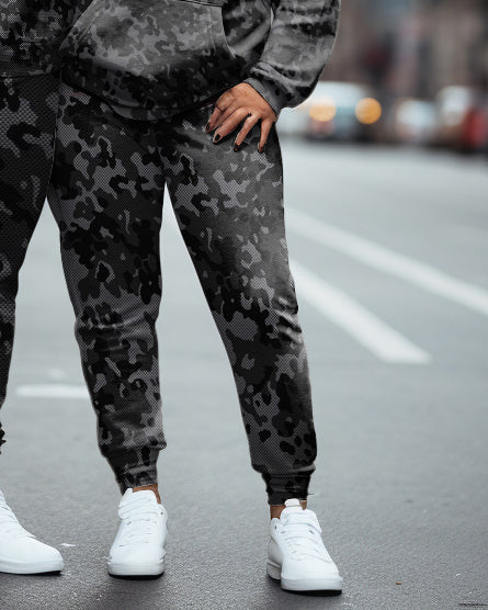 Big & Tall Camouflage Hoodie Sweatpants Set for big men view 4
