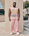 Big & Tall Graphic Streetwear Vest Pants Set for big men view 1