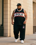 Big & Tall Graphic Athletic Vest Pants Set for big men view 1