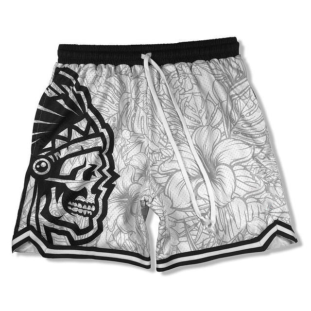 Big & Tall Streetwear Skull Athletic Shorts for big men