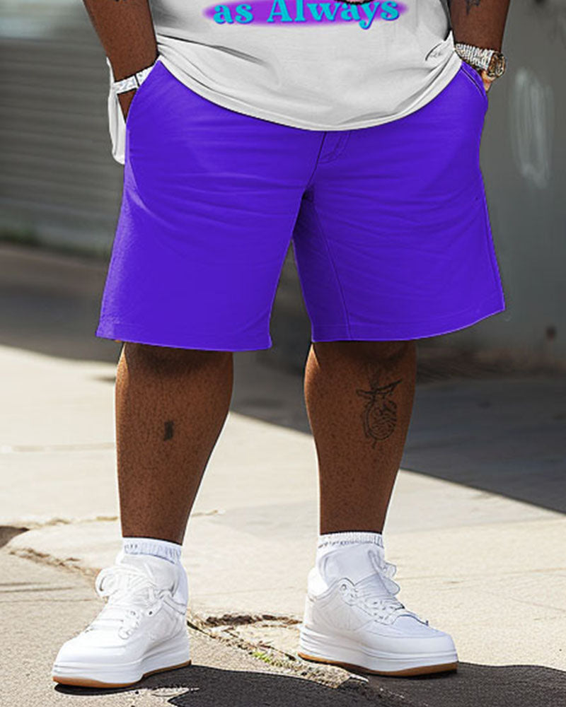 Big & Tall Graphic Graffiti T-Shirt Shorts Set for big men view 4