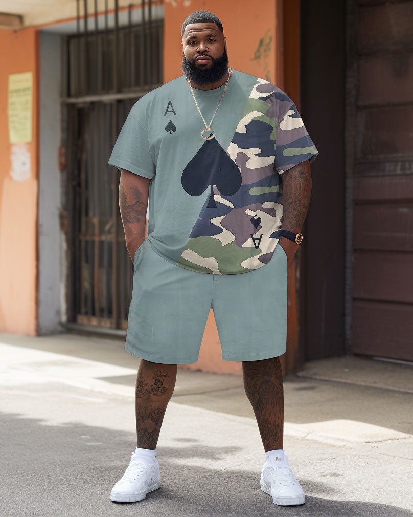 Big & Tall Graphic Camouflage Two-piece Set for big men view 1