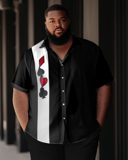 Big & Tall Colorblock Graphic T-Shirt Pants Set for big men view 2