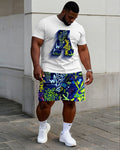 Big & Tall Streetwear T-Shirt Shorts Set for big men view 1