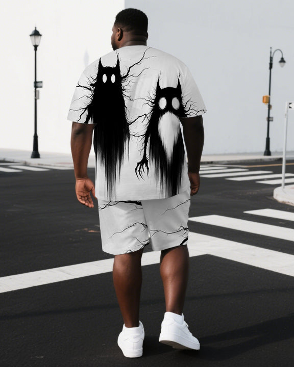 Big & Tall Graphic T-Shirt Shorts Set for big men view 1