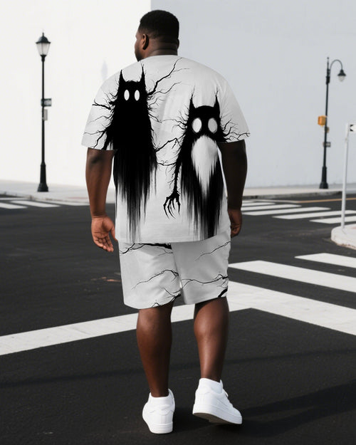 Big & Tall Graphic T-Shirt Shorts Set for big men view 1