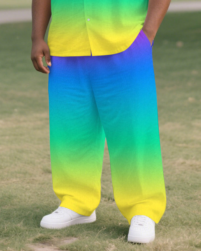 Big & Tall Gradient T-Shirt Pants Set for big men view 3