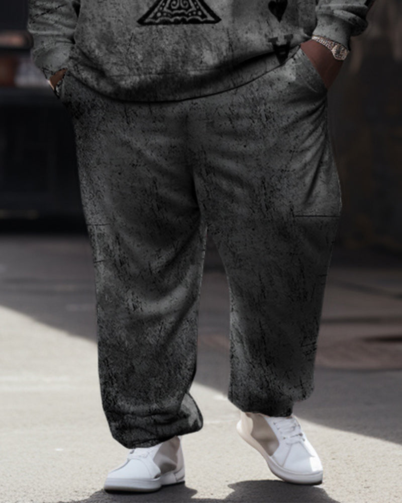 Big & Tall Streetwear Hoodie Sweatpants Set for big men view 3