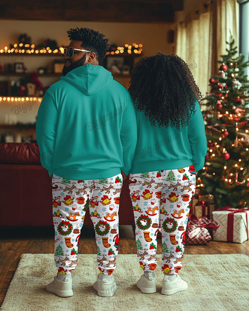 Big & Tall Patchwork Hoodie Sweatpants Set for big men view 2