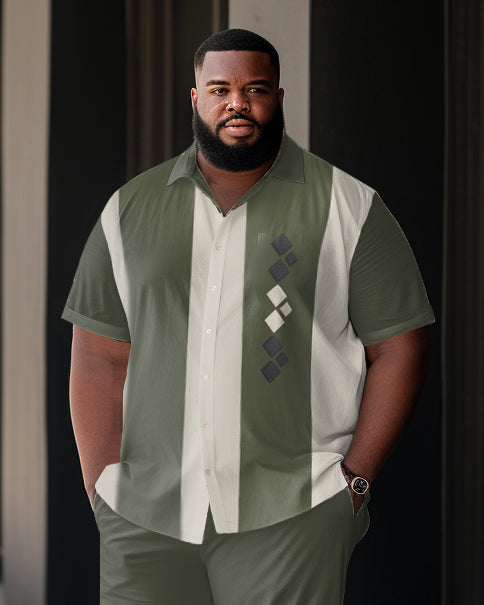 Big & Tall Business Casual Athletic T-Shirt Pants Set for big men view 2