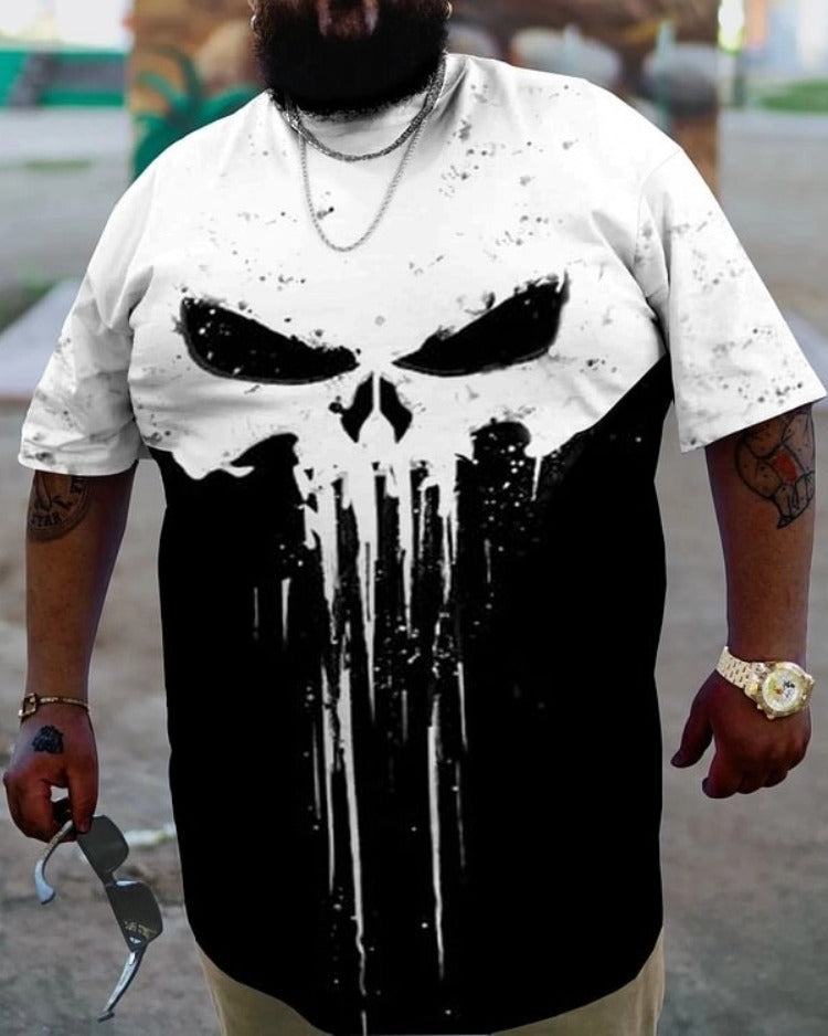 Big & Tall Colorblock Skull T-Shirt for big men view 1