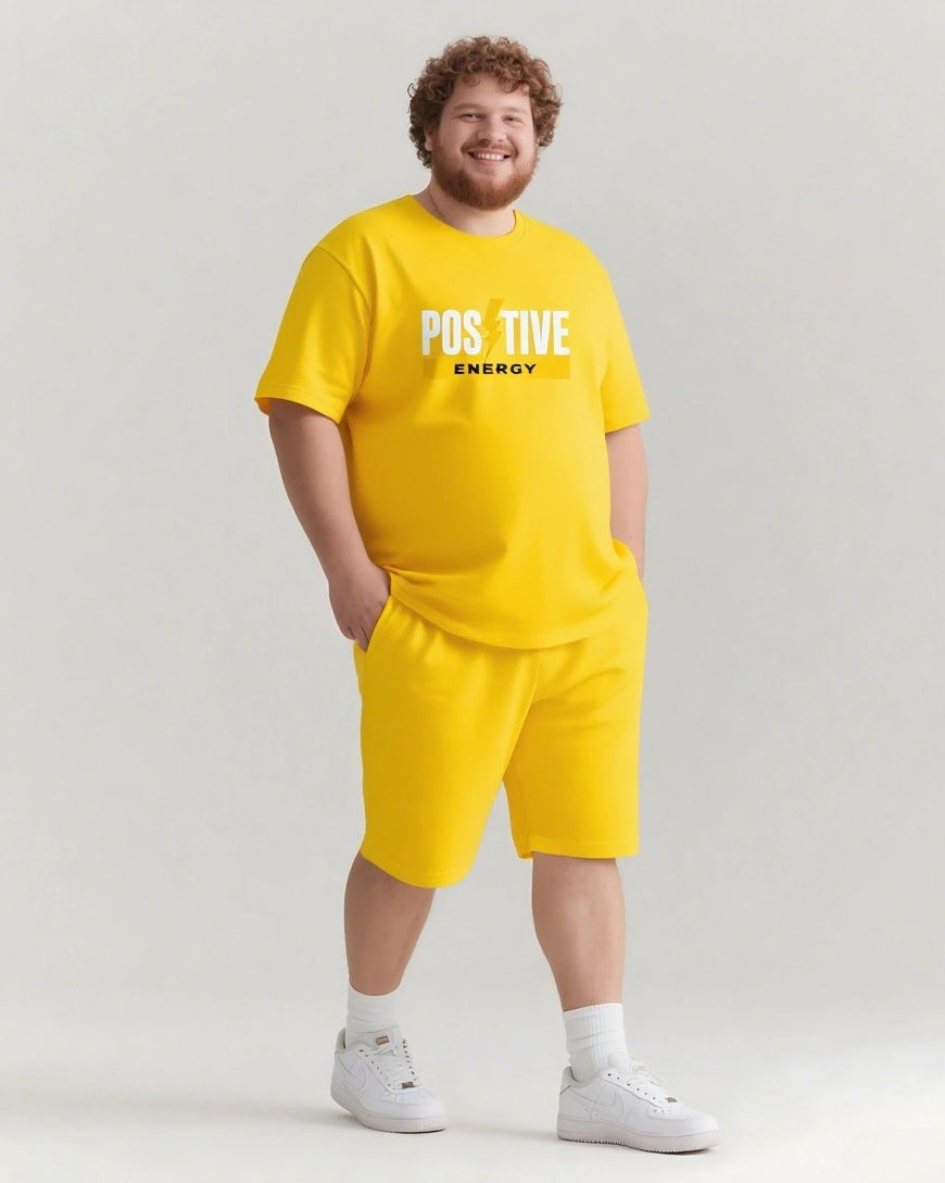 Big & Tall Graphic Streetwear T-Shirt Shorts Set for big men view 10