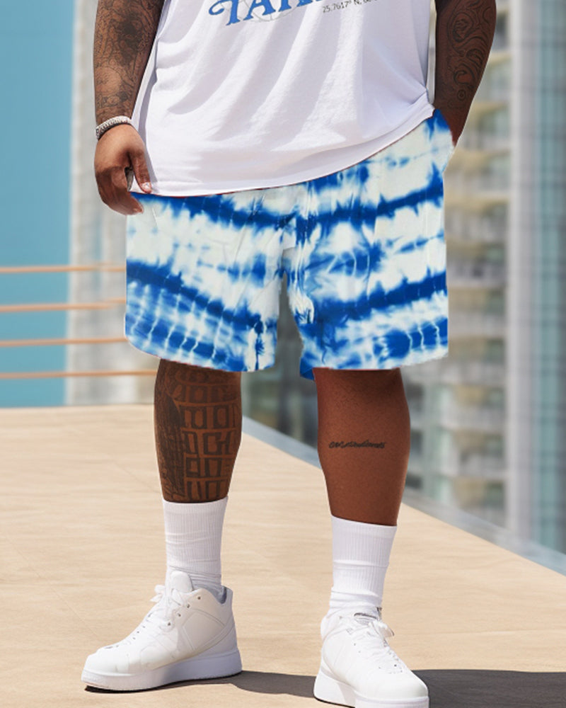 Big & Tall Graphic Streetwear Two-piece Set for big men view 3