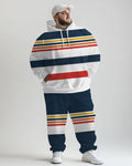 Big & Tall Striped Graphic Hoodie Sweatpants Set for big men view 1