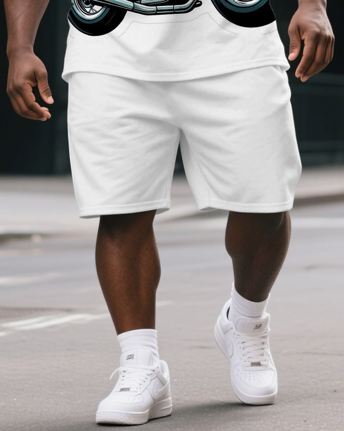 Big & Tall Graphic T-Shirt Shorts Set for big men view 3