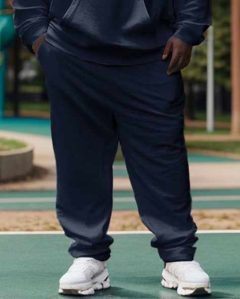 Big & Tall Graphic Hoodie Sweatpants Set for big men view 3