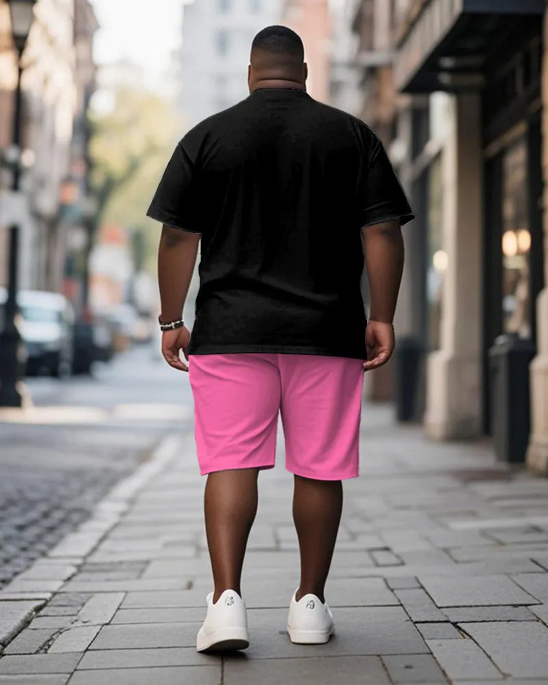 Big & Tall Graphic T-Shirt Shorts Set for big men view 4