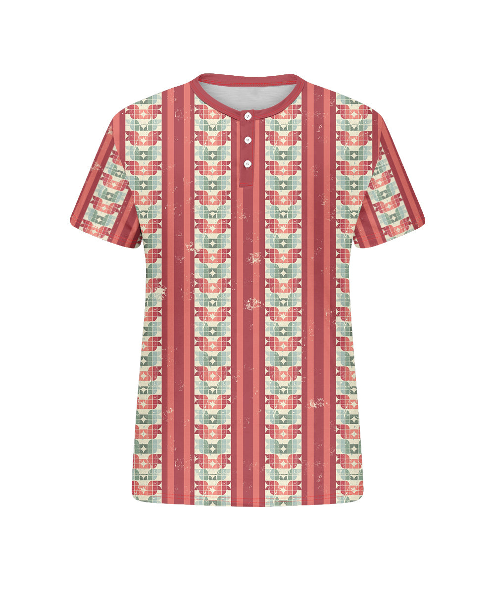 Big & Tall Pink Geometric Striped T-Shirt for big men view 4