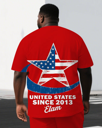 Big & Tall Graphic T-Shirt Shorts Set for big men view 2