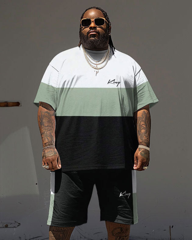 Big & Tall Graphic T-Shirt Shorts Set for big men view 1