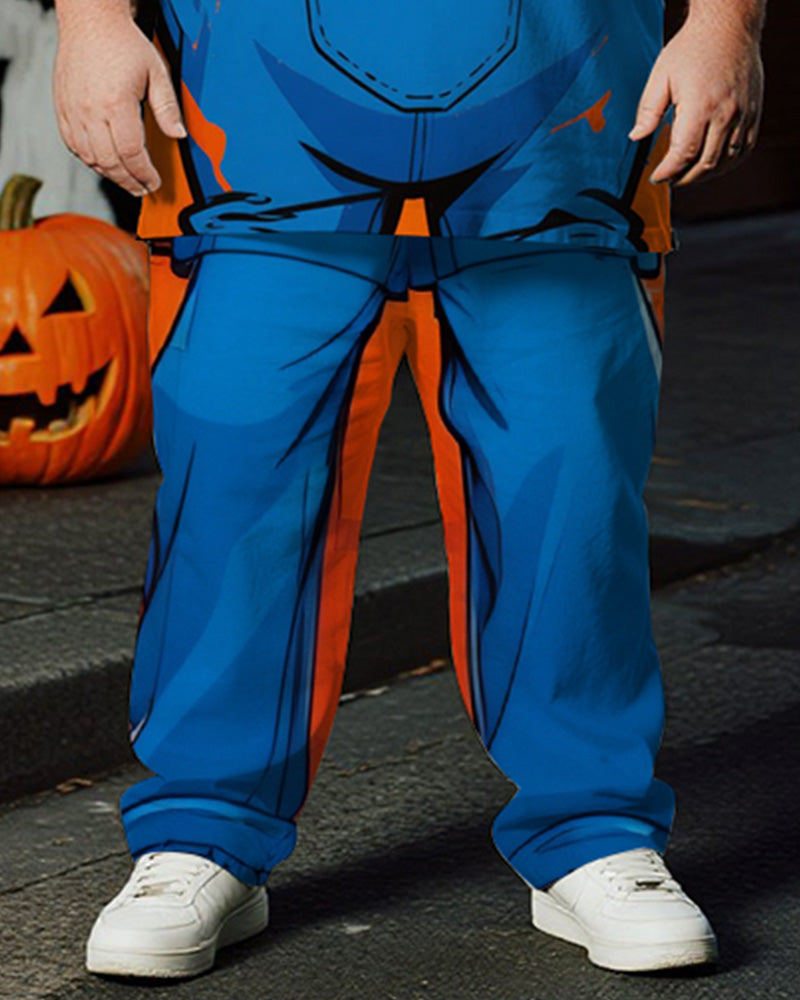 Big & Tall Graffiti Streetwear T-Shirt Pants Set for big men view 3