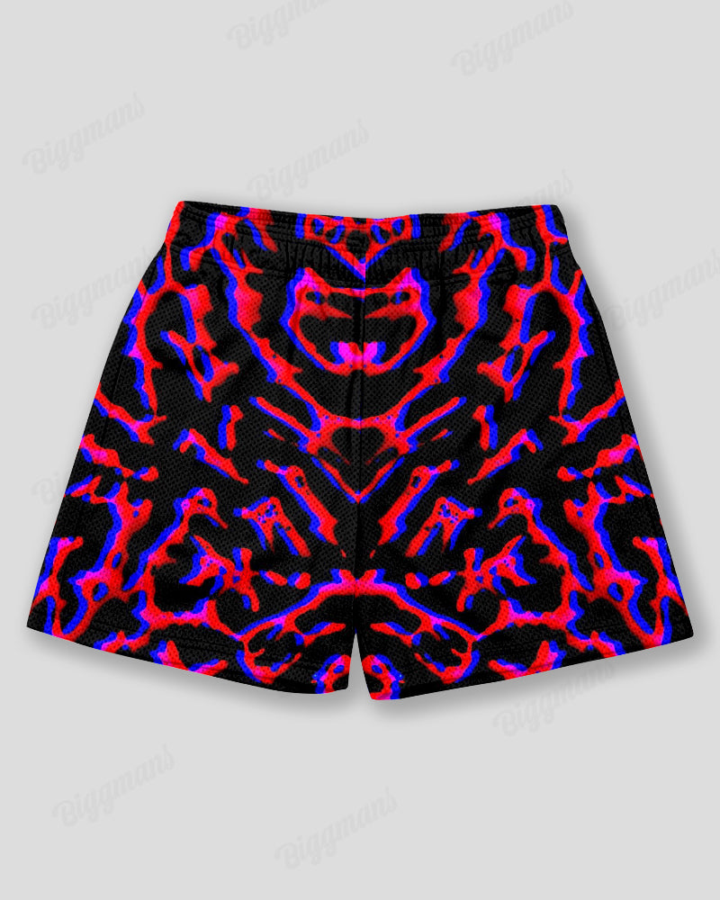 Big & Tall Red Geometric Graphic Athletic Shorts for big men