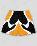 Big & Tall Black Yellow Geometric Athletic Shorts for big men