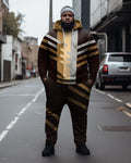 Big & Tall Colorblock Geometric Hoodie Sweatpants Set for big men view 1