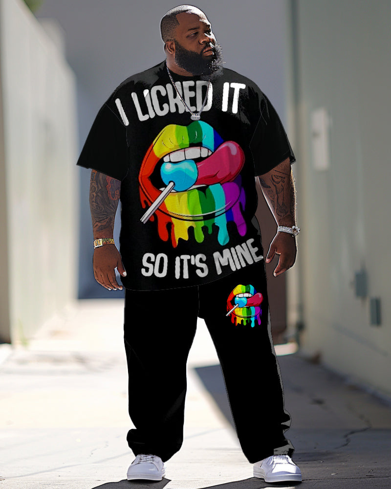 Big & Tall Graphic T-Shirt Pants Set for big men view 1