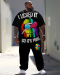 Big & Tall Graphic T-Shirt Pants Set for big men view 1