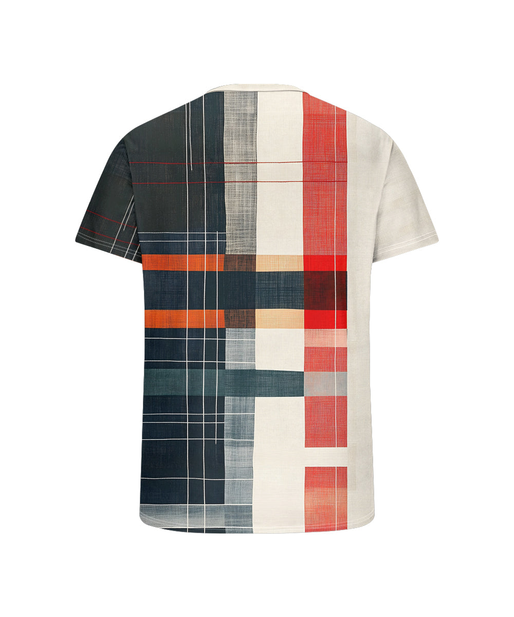 Big & Tall Black Red Geometric T-Shirt for big men view 5