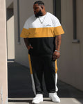 Big & Tall Colorblock Graphic T-Shirt Pants Set for big men view 1