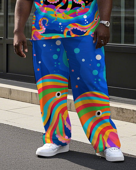 Big & Tall Streetwear T-Shirt Pants Set for big men view 3