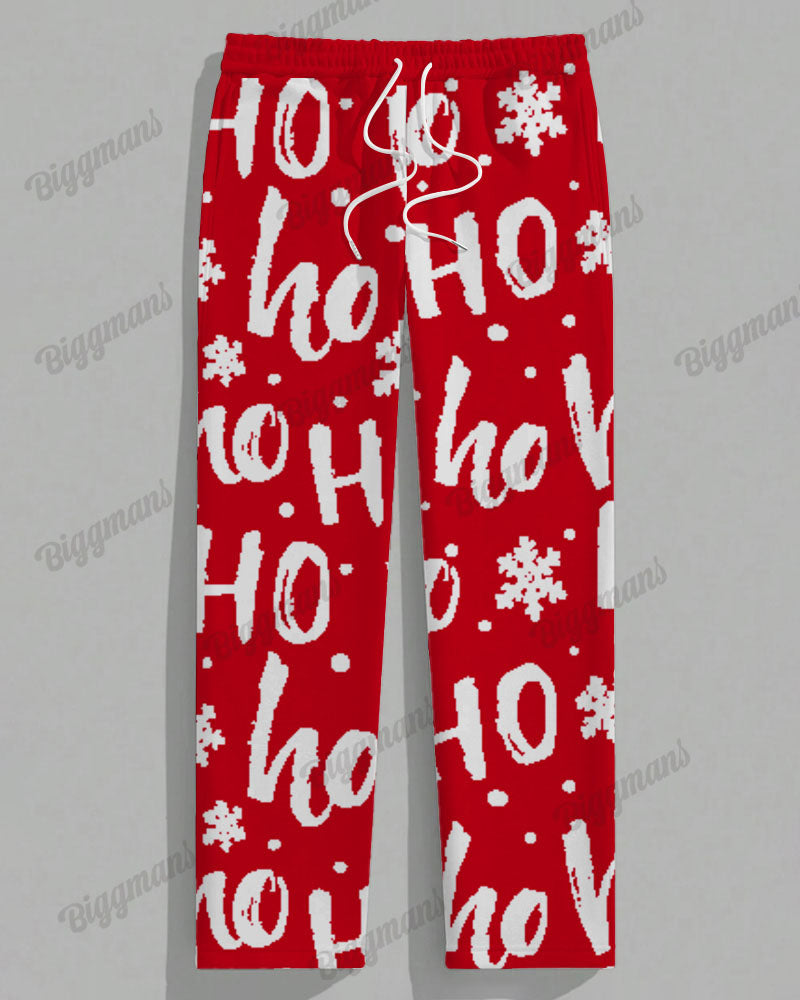 Big & Tall Red Graphic T-Shirt Pants Set for big men view 4