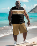 Big & Tall Graphic Patchwork Two-piece Set for big men view 1