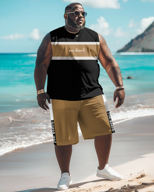 Big & Tall Graphic Patchwork Two-piece Set for big men view 1