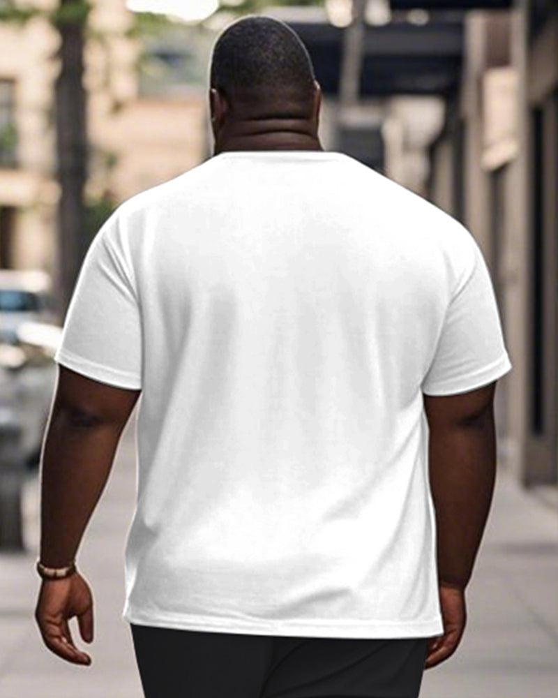 Big & Tall Black White Graphic T-Shirt for big men view 2